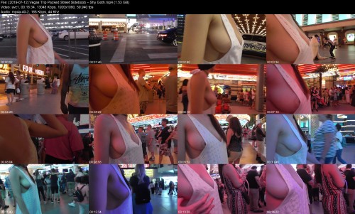 2019 07 12 Vegas Trip Packed Street Sideboob Shy Goth