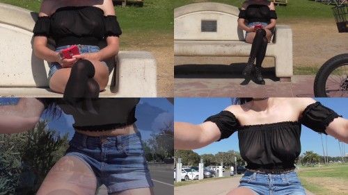 2019 08 23 Bike Ride Sheer Top Shy Goth