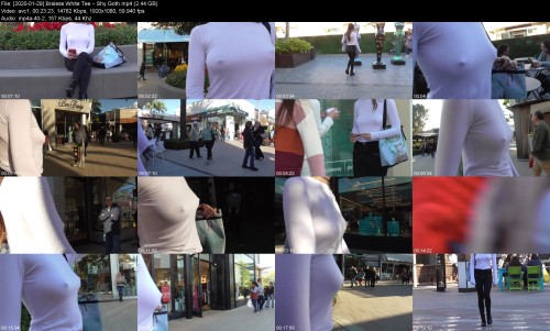 2020 01 29 Braless White Tee Shy Goth