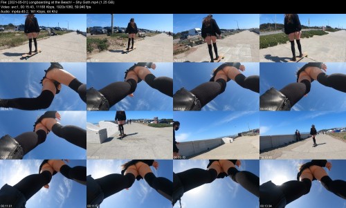 2021 05 01 Longboarding at the Beach Shy Goth