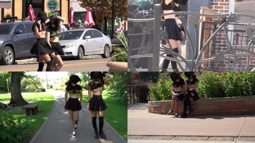 2021 11 24 Underboob Street Walk with LilyMaeExhib Shy Goth
