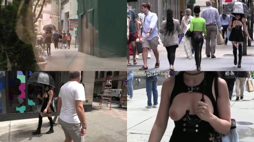 2022 10 05 Goth Umbrella boob window Shy Goth