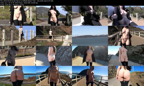 2023 04 04 Nude Hike on a Cliffside Beach Trail Shy Goth