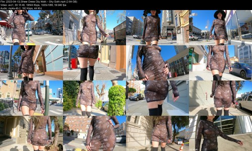 2023 04 13 Sheer Dress City Walk Shy Goth