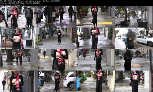 2023 05 11 I took my favorite scarf out on a rainy day Shy Goth