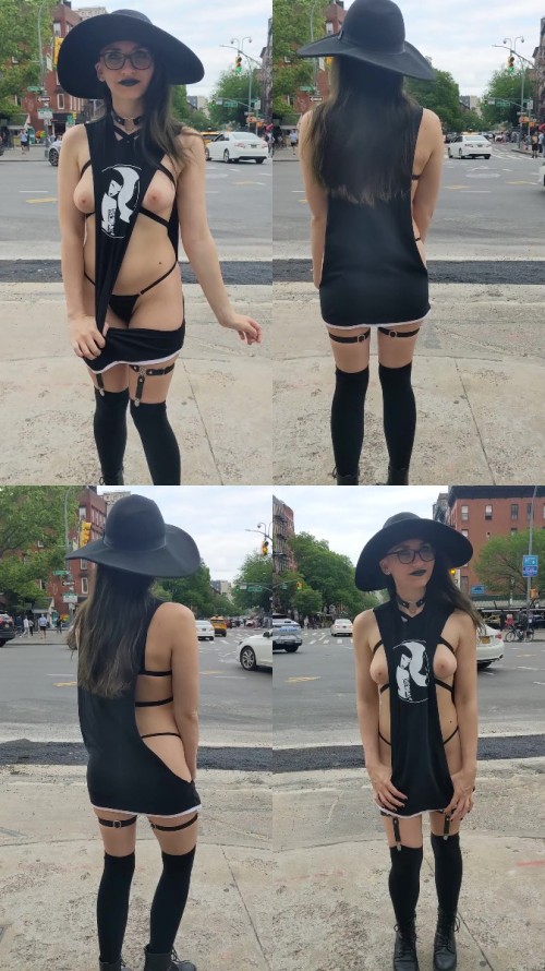 2023 06 12 Sideboob Busy Streets Flash Shy Goth