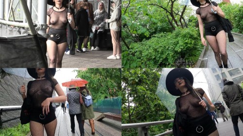 2023 08 08 Fishnet in the Rain Shy Goth