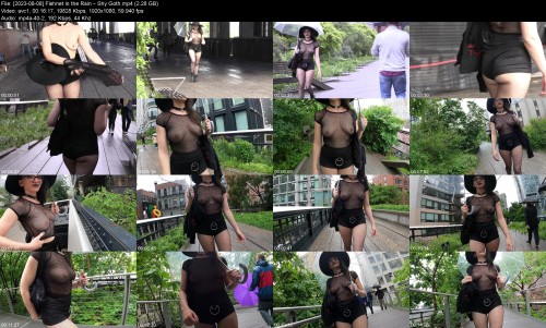 2023 08 08 Fishnet in the Rain Shy Goth
