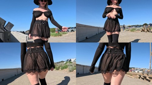 2024 03 22 Sheer skirt at the beach Shy Goth
