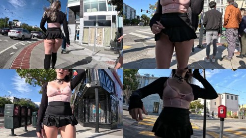 2024 06 23 Upskirt City walk Shy Goth